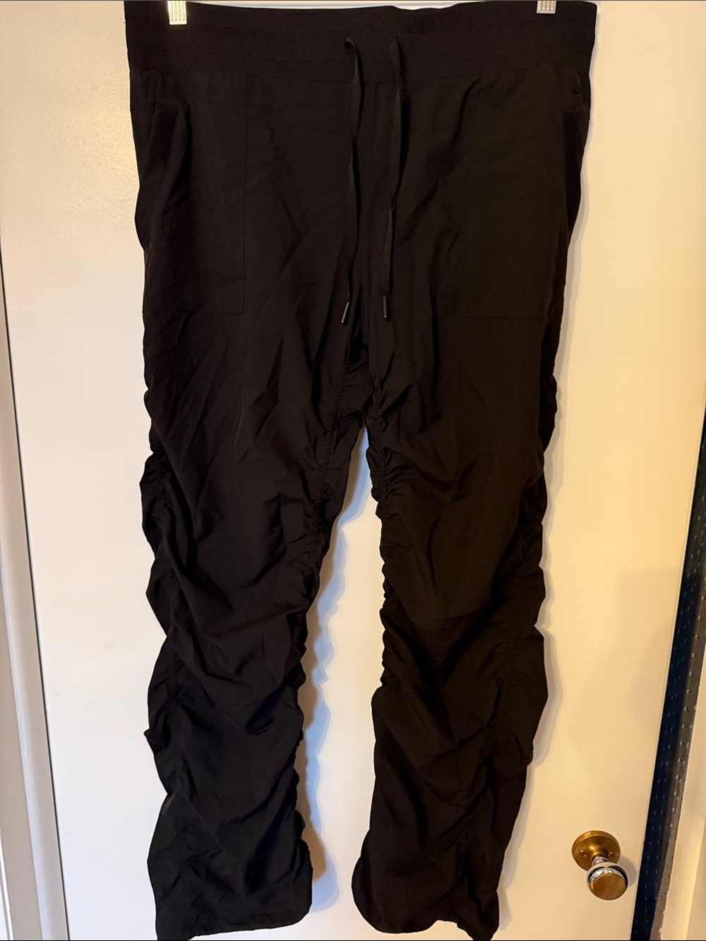 Kyodan Black Ruched Drawstring Track Joggers